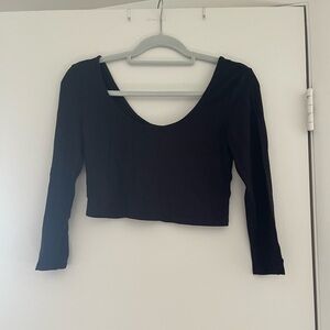 Forever 21 Black 3/4 Sleeve crop top
